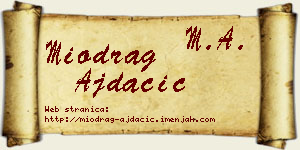 Miodrag Ajdačić vizit kartica
